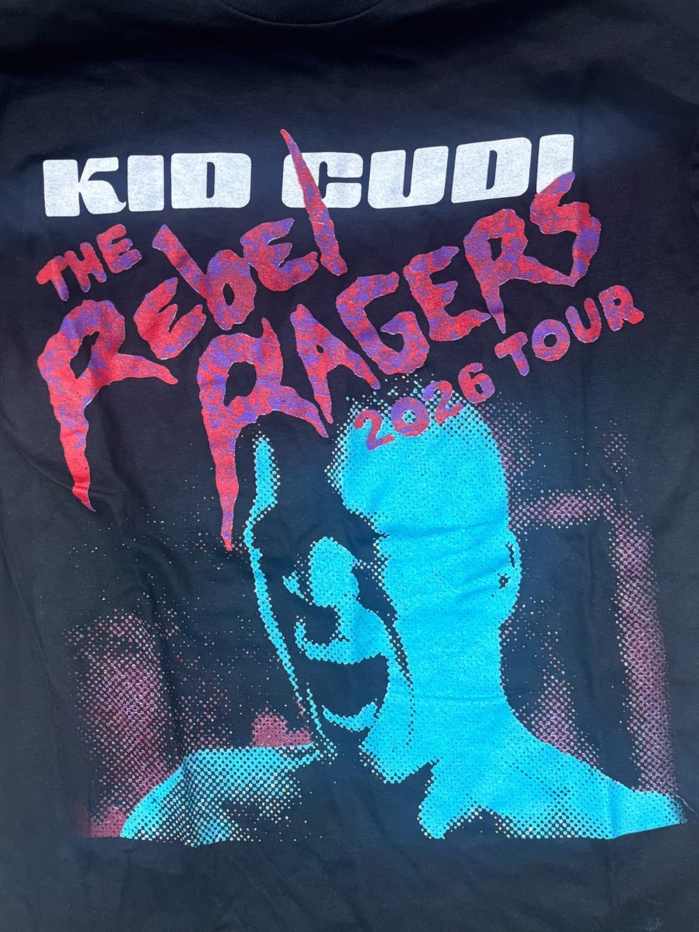 Kid Cudi Rebel Ragers 2026 Tour Black Graphic Tshirt